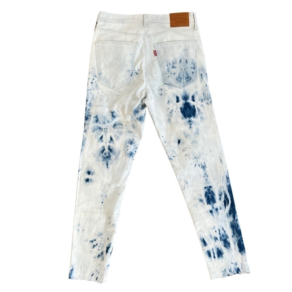 Levi’s Mile High Bleached Denim Raw Hem Super Skinny Cropped Jeans NWOT